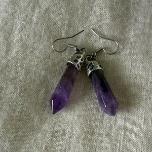 Elegant Purple Crystal Drop Earrings